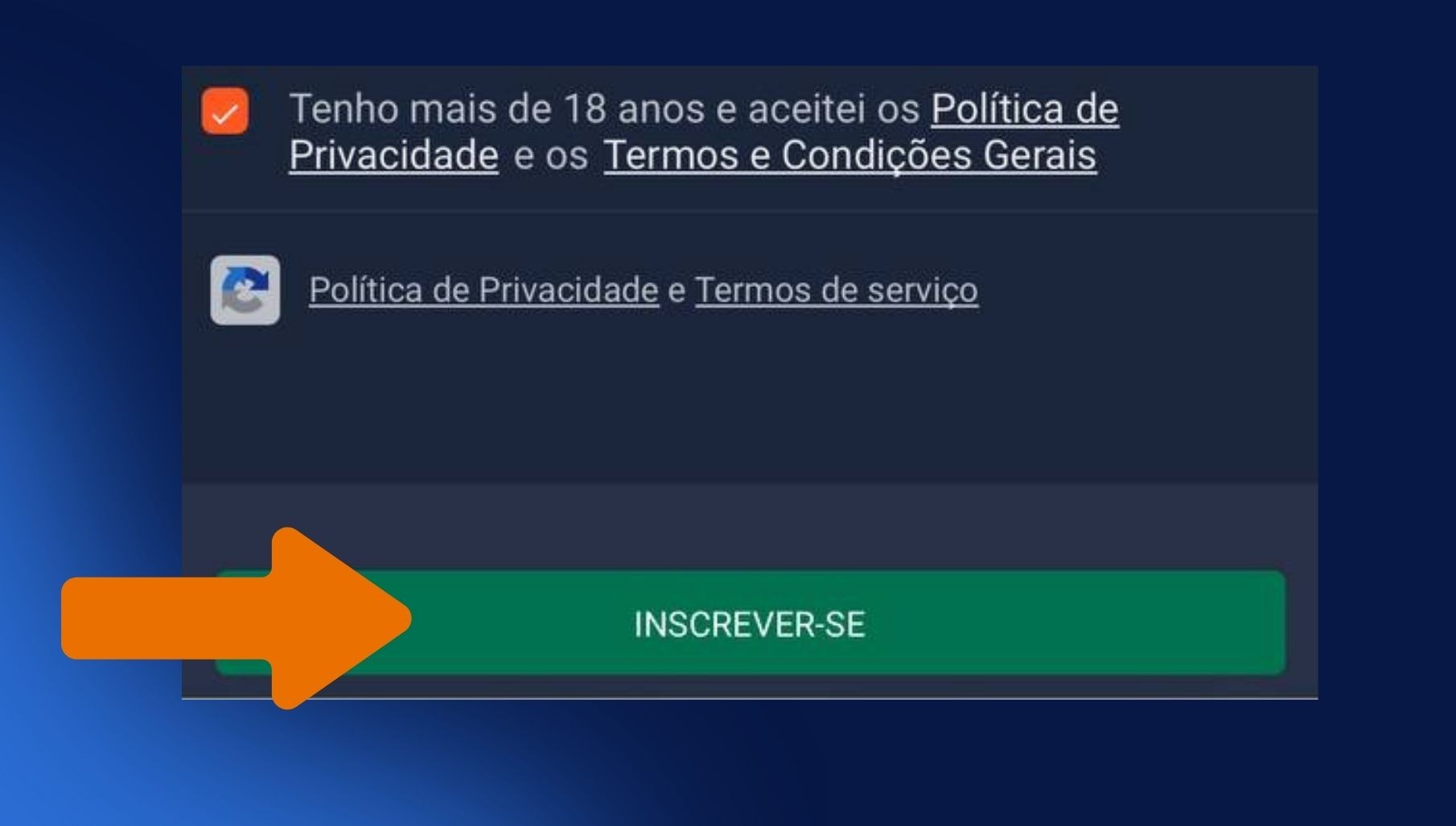Cliquez sur le bouton S'inscrire pour confirmer la création d'un compte sur la plateforme Bantubet Angola
