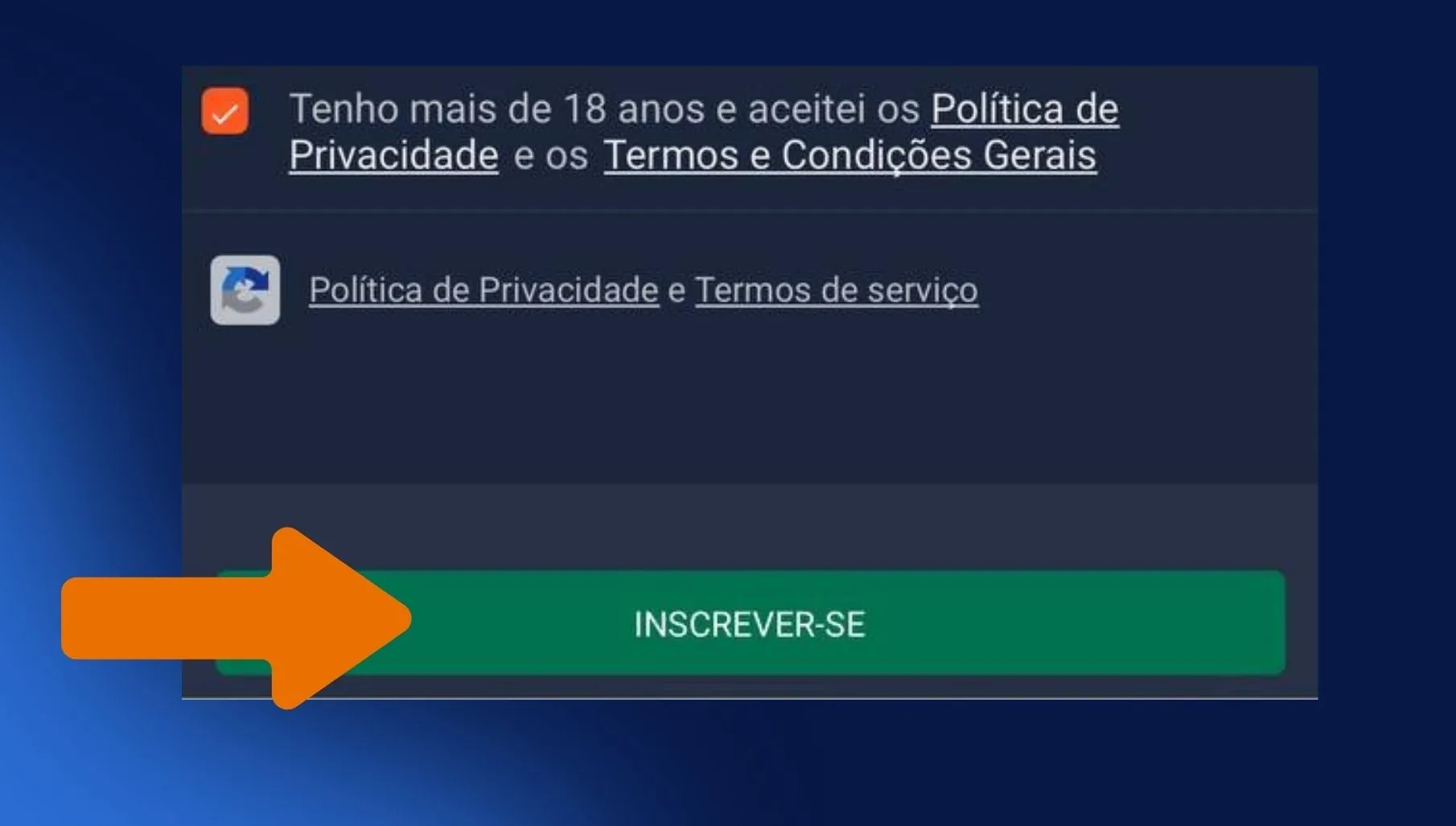 Cliquez sur le bouton S'inscrire pour confirmer la création d'un compte sur la plateforme Bantubet Angola