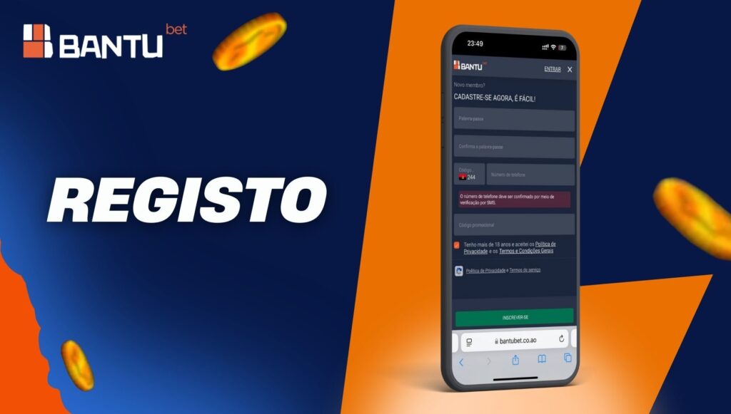 Inscription via l'application Bantubet Angola